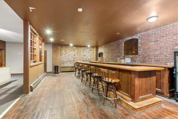 Interior, Recessed Lighting, Stone Walls, Wood Texture Flooring