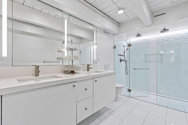Bathroom, Dual Sink Vanities, Glass Shower, Interior