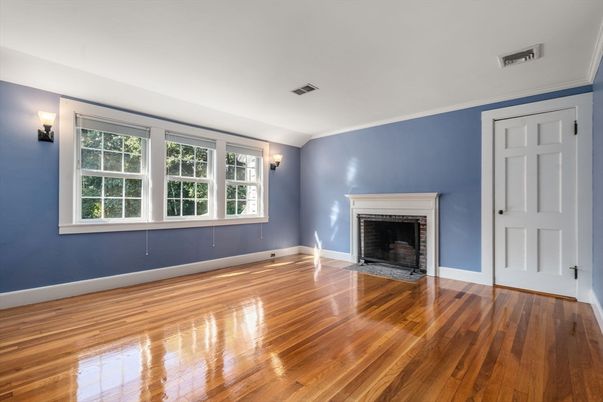 Empty room, Fireplace, Interior, Wood Texture Flooring