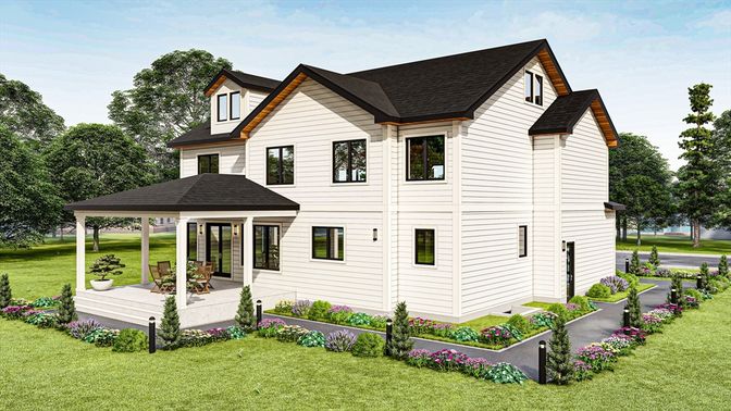 Backyard, Exterior, Facade, Farmhouse