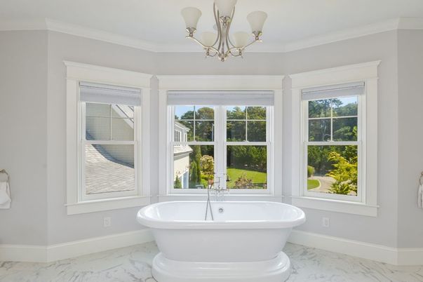 Bathroom, Chandelier, Free Standing Baths, Interior, Marble