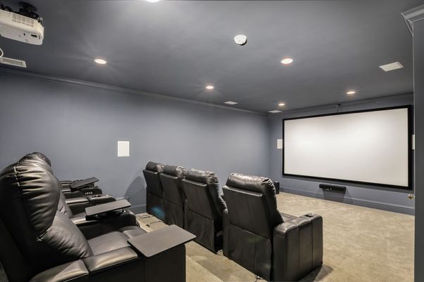 Home Theatre Room, Interior, Projection Screen, Recessed Lighting, Theatre Room