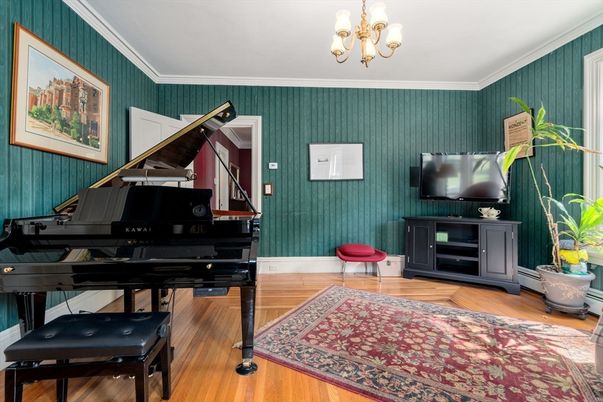 Chandelier, Interior, Piano, Wood Texture Flooring