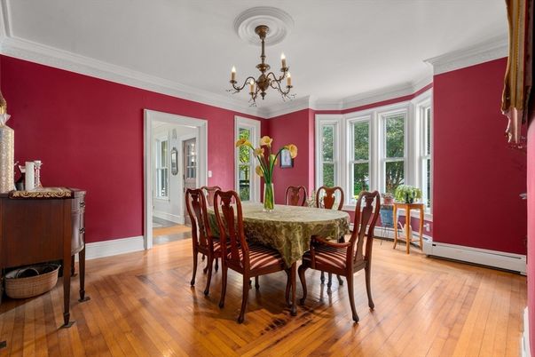 Chandelier, Dining room, Interior, Wood Texture Flooring