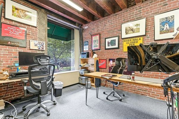 Home Office, Interior, Stone Walls, Wooden Beams