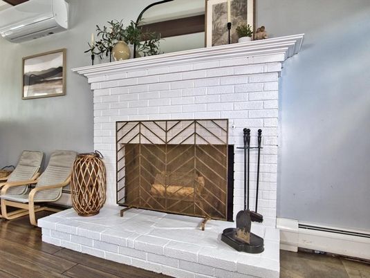 Fireplace, Interior, Wood Texture Flooring