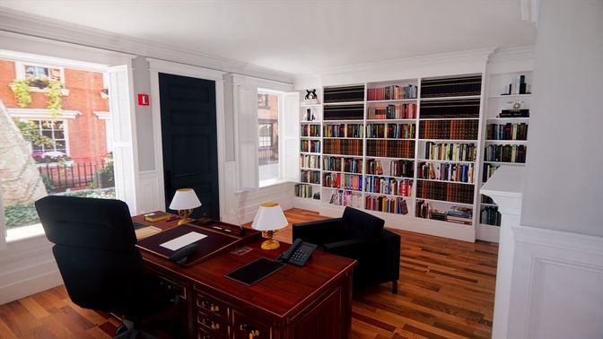 Home Office, Interior, Wood Texture Flooring