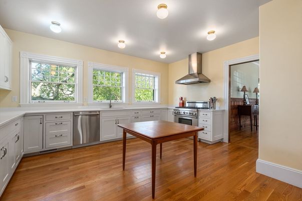 Interior, Kitchen, Stainless Steel Appliances, Wood Texture Flooring