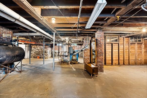 Interior, Stone Walls, Wooden Beams