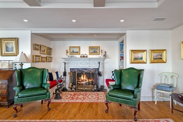 Fireplace, Interior, Recessed Lighting, Wood Texture Flooring