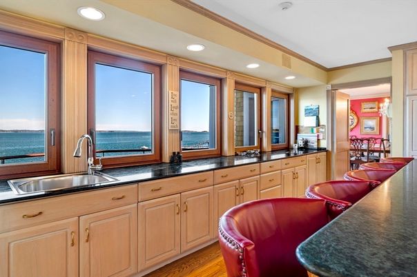 Interior, Kitchen, Recessed Lighting, Water, Wood Texture Flooring