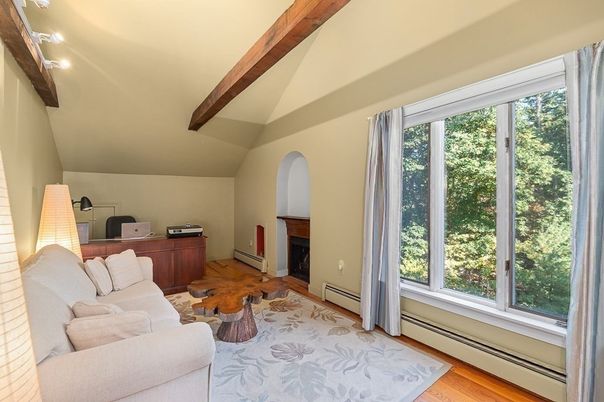Fireplace, Interior, Living room, Wooden Beams, Wood Texture Flooring