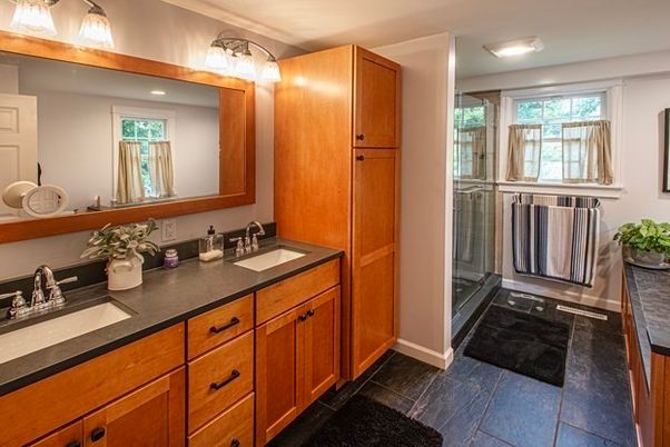 Bathroom, Dual Sink Vanities, Glass Shower, Interior
