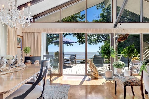 Chandelier, Dining room, Interior, Water, Wood Texture Flooring