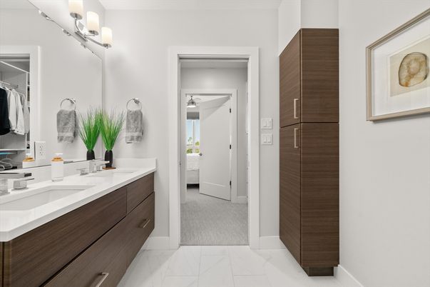 Bathroom, Dual Sink Vanities, Interior, Marble, Walk-in Closets