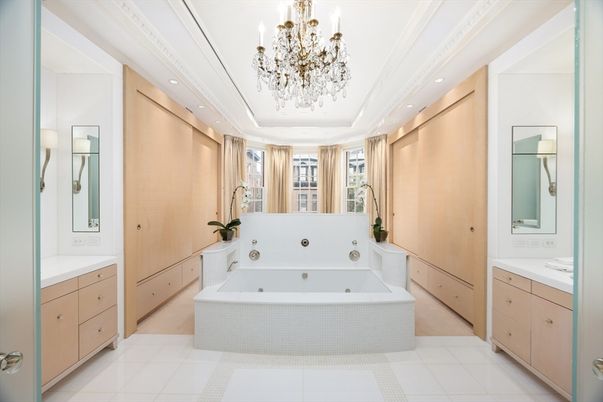 Bathroom, Chandelier, Interior, Recessed Lighting