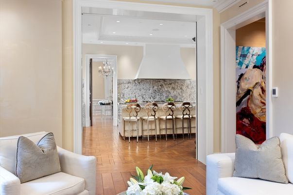 Chandelier, Interior, Recessed Lighting, Stone Walls, Wood Texture Flooring