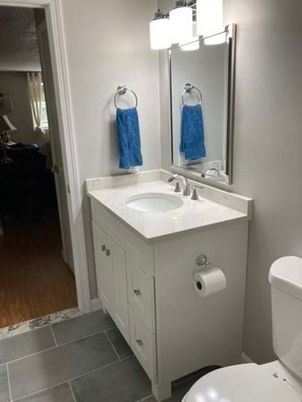 Bathroom, Dual Sink Vanities, Interior, Wood Texture Flooring