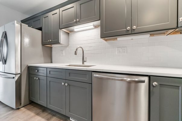 Interior, Kitchen, Stainless Steel Appliances, Wood Texture Flooring