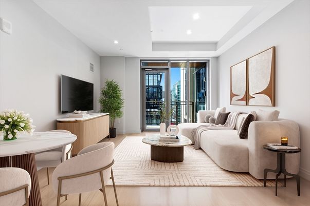 Interior, Living room, Recessed Lighting, Wine Storage, Wood Texture Flooring
