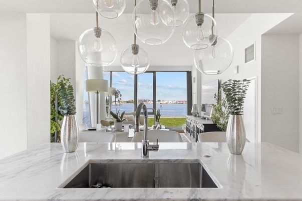 Interior, Kitchen, Pendant Lights, Water