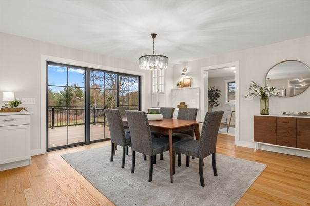 Chandelier, Dining room, Interior, Wood Texture Flooring