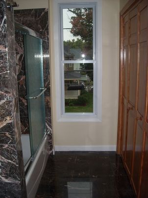 Bathroom, Glass Shower, Interior, Marble, Marble Walls