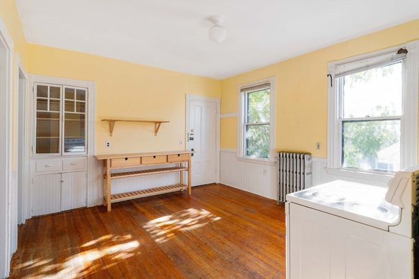 Interior, Washer, Wood Texture Flooring