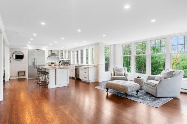 Interior, Kitchen, Recessed Lighting, Wood Texture Flooring