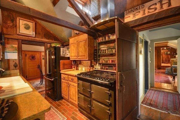 Interior, Kitchen, Wooden Beams, Wood Texture Flooring