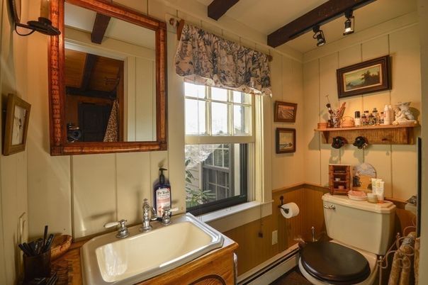 Bathroom, Interior, Wooden Beams