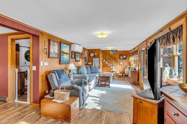 Interior, Living room, Wood Texture Flooring, Wooden Walls