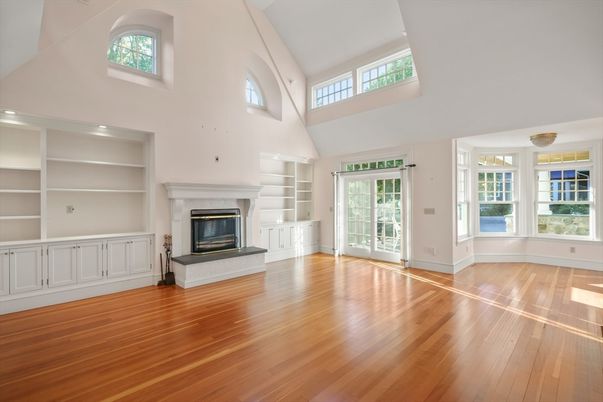Fireplace, Interior, Recessed Lighting, Wood Texture Flooring