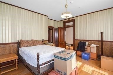 Bedroom, Interior, Pendant Lights, Wood Texture Flooring