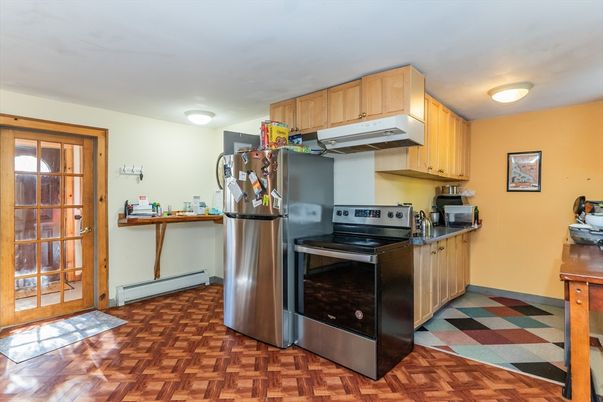 Interior, Kitchen, Stainless Steel Appliances, Wood Texture Flooring