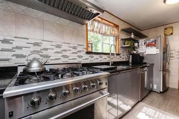 Interior, Kitchen, Stainless Steel Appliances, Wood Texture Flooring