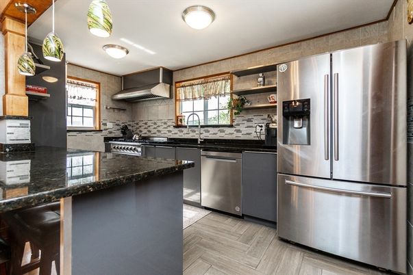 Interior, Kitchen, Stainless Steel Appliances, Wood Texture Flooring