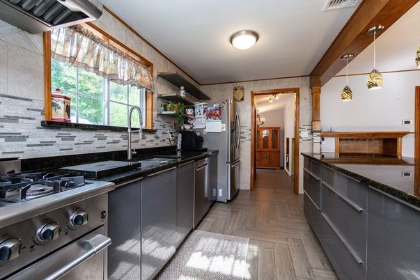 Interior, Kitchen, Stainless Steel Appliances, Wood Texture Flooring