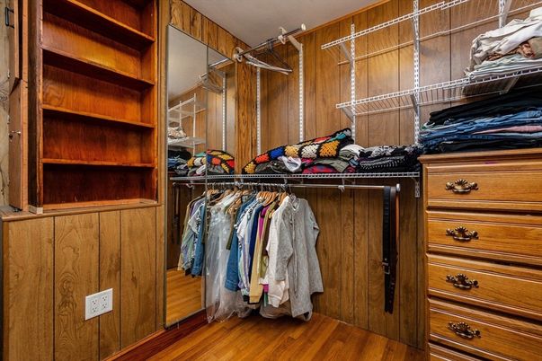 Interior, Walk-in Closets, Wood Texture Flooring, Wooden Walls