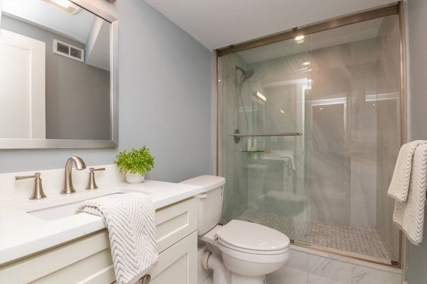 Bathroom, Glass Shower, Interior, Marble