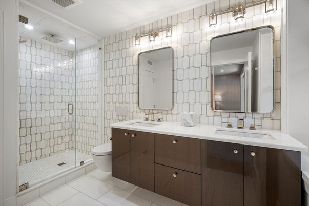 Bathroom, Dual Sink Vanities, Glass Shower, Interior