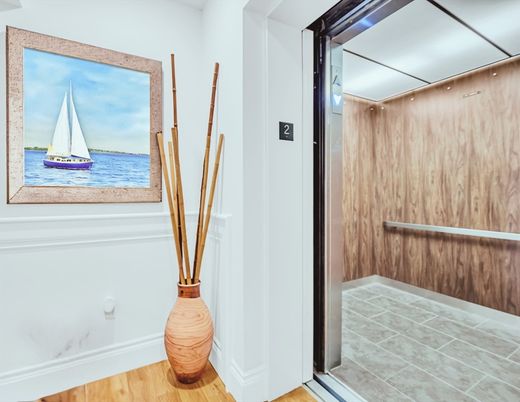 Elevator, Interior, Wood Texture Flooring, Wooden Walls