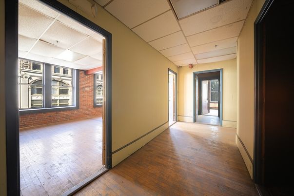 Empty room, Interior, Stone Walls, Wood Texture Flooring