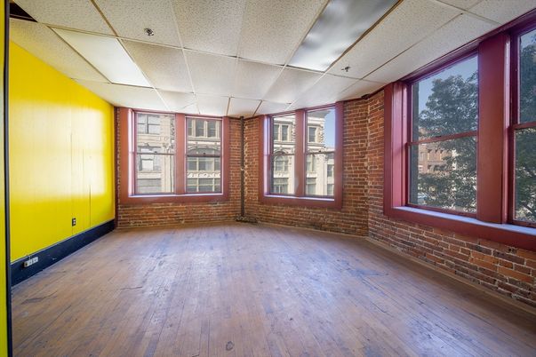 Empty room, Interior, Stone Walls, Wood Texture Flooring
