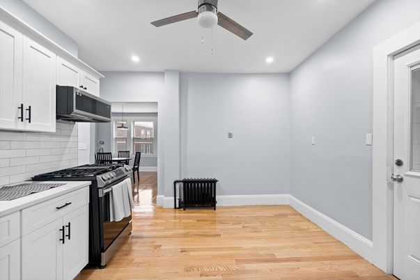 Interior, Kitchen, Recessed Lighting, Wood Texture Flooring