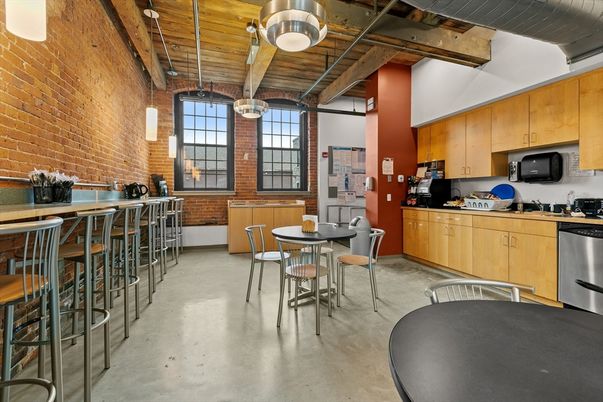 Dining room, Interior, Kitchen, Pendant Lights, Stainless Steel Appliances, Stone Walls, Wooden Beams, Wooden Ceilings