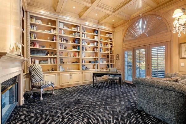 Fireplace, Home Office, Interior, Recessed Lighting