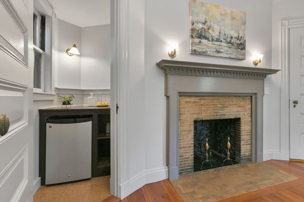Fireplace, Interior, Wood Texture Flooring