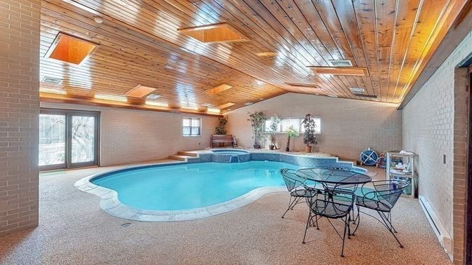 Interior, Pool, Stone Walls, Wooden Beams, Wooden Ceilings