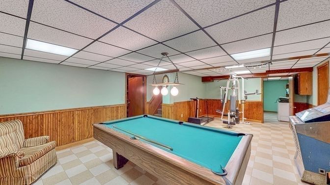 Billiard Table, Game Room, Interior, Pendant Lights